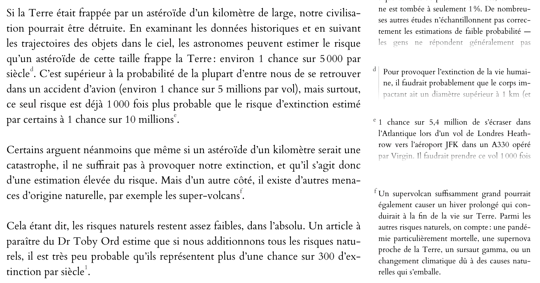 Capture d'écran mettant en évidence les notes en marge